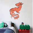 thumbnail image 2 of Ancient Red Dragon from Chinese History Artwork Vinyl Wall Decal - Unique Mythical Beast Creature from Medieval Times Art for Kid's Bedroom Wall Decoration - 20" x 25", 2 of 5