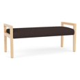 thumbnail image 1 of Pemberly Row Waiting Reception 2 Seat Bench Wood Frame in Brown, 1 of 5