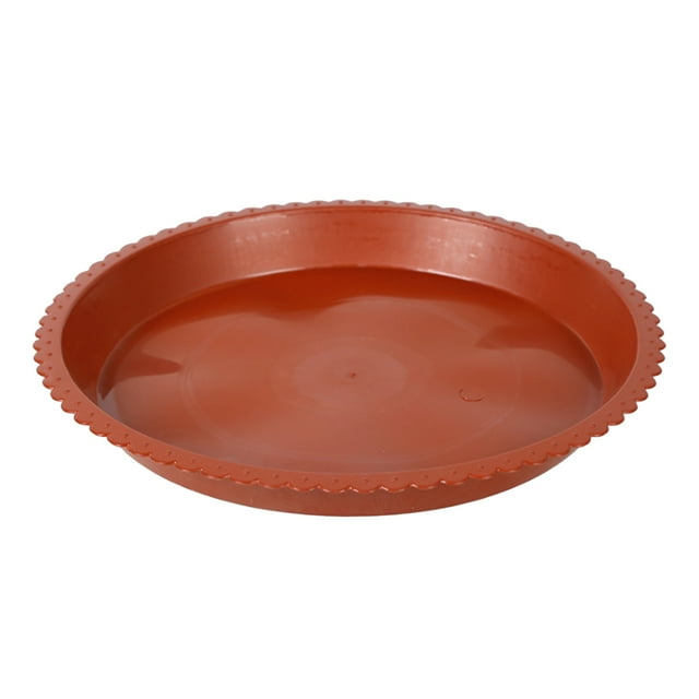 keepw Plateau pour Pot de Fleurs Durable Grande Base de Plantation Fond de Rempotage Rond Plateaux d'Égouttement Accessoires de Jardinage Outils Jardinière Rouge Brun 140x9.2cm