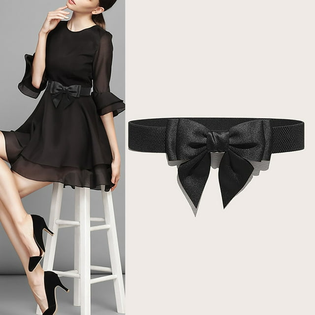 Ceinture Élastique Grand avec Nœud Mignon pour Femmes Accessoire de Robe Adorable