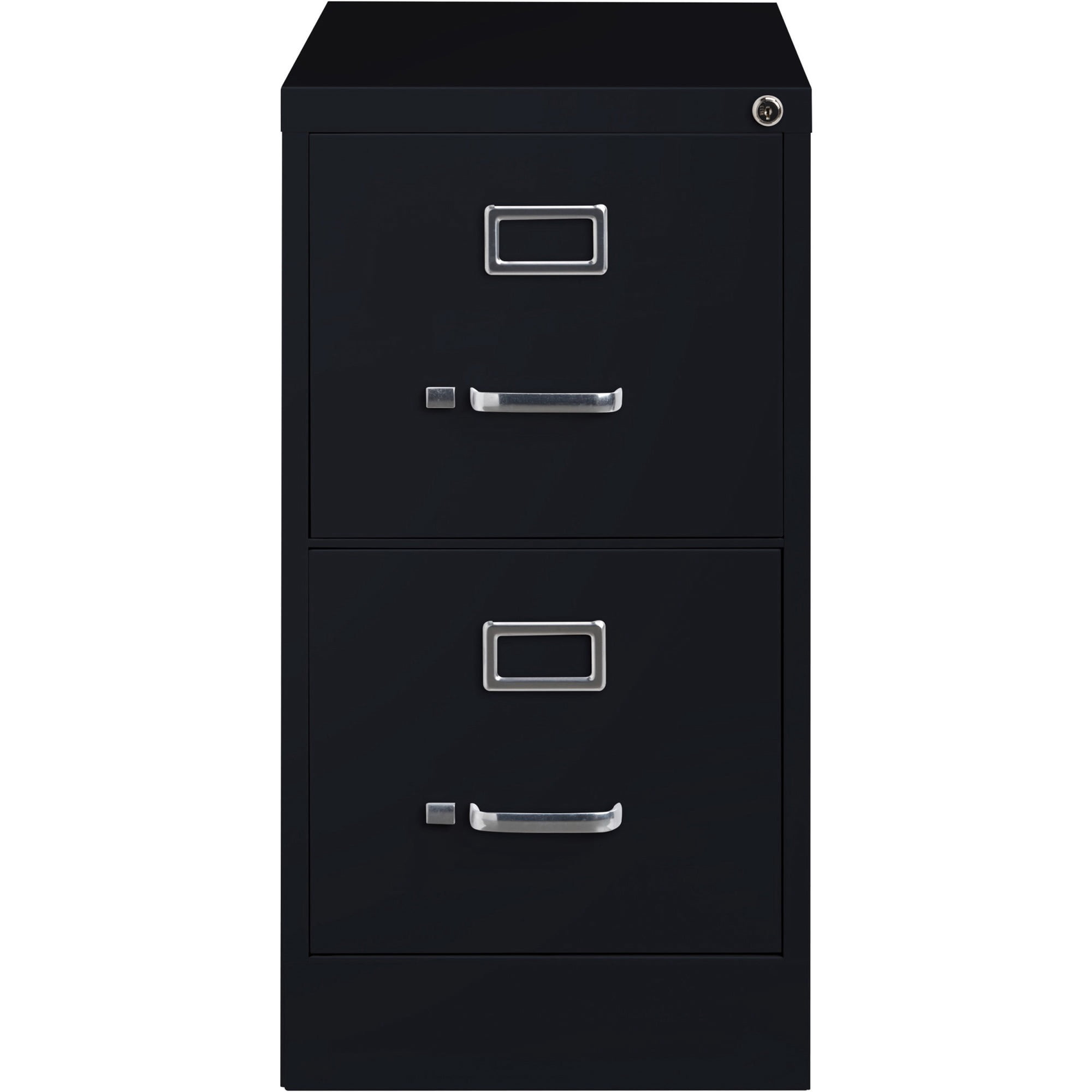 Lorell Vertical File - 2-drawer - 15" X 26.5" X 28.4" - 2 X Drawer(s) For File - Letter - Vertical - Security Lock, Ball-bearing Suspension, Heavy Duty - Black - Steel - Recycled