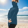 thumbnail image 2 of Jinhomg Women and Men Sun Shirt Big and Tall Outdoor Hiking Shirt With Mask Lightweight Cool Long Sleeve Ice Silk Athletic Tops Unisex Summer Rash Guard Dark Blue XXL, 2 of 9