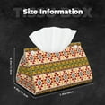 thumbnail image 2 of Leather Tissue Box Cover - Aztec Long PVC Tissue Box Holder for Dining Tables, Bedside Tables, Desks, Modern Tissue Holder Cover for Living Room, Office, Bedroom Decor, 2 of 8