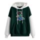 thumbnail image 1 of Sudadera con Capucha para Mujer Gibobby Manga Larga Colorblock Kawaii Estampado de Dibujos Animados Verde XXL, 1 of 3