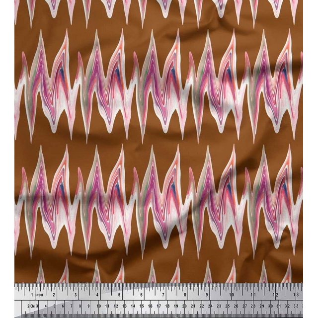 Soimoi Rayon Fabric Zig Zag Abstract Fabric Prints By Yard 56 Inch Wide