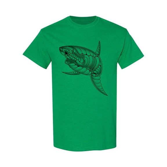 Shark With Decoration T-Shirt Men -Image by Shutterstock, Male Large