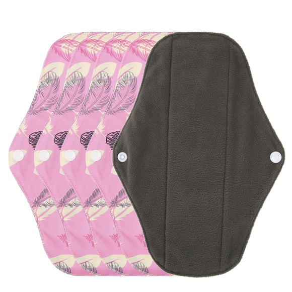 5 compresas menstruales lavables de tela de carbón de bambú transpirables, a prueba de fugas, reutilizables, M25
