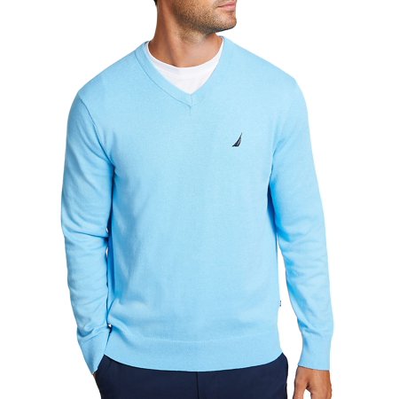 Nautica Striped Sweater - Jersey Navtech V-Neck Sweater