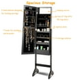 thumbnail image 6 of Giantex Jewelry Cabinet Box Armoire Organizer with 18 LED, Standing for Home Bedroom 16 Lipstick Holder 1 Inside Makeup Mirror Full Lights, Large Storage Mirrored Cabinets Jewelry Armoires (Black), 6 of 8