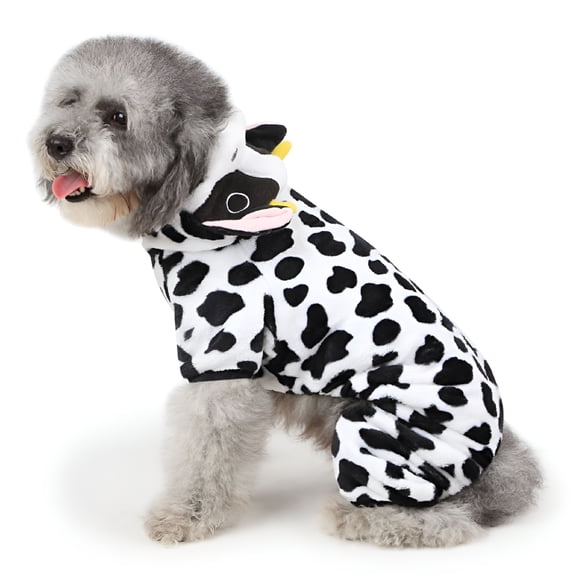TELOLY Pet Costume Dog Halloween Suit Milk Cow Costume Dog Jumpsuit Pet Puppy Supplies - Size L
