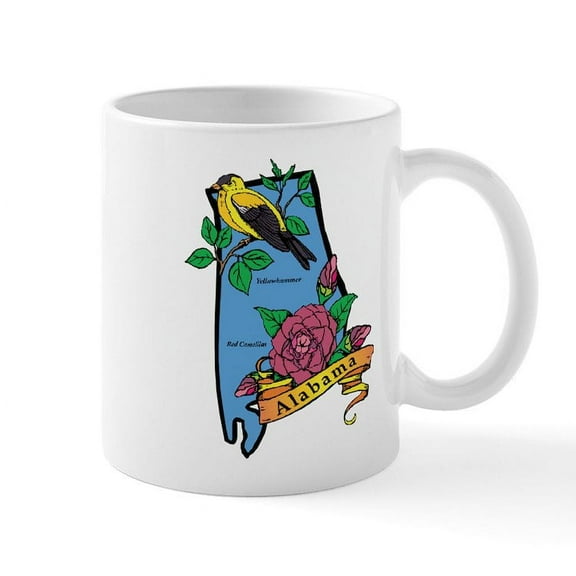 CafePress - Alabama Map Mug - 11 oz Ceramic Mug - Novelty Coffee Tea Cup