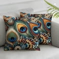 thumbnail image 3 of nygtbtfer Throw Pillow Covers for Couch Tropical Summer Peacock Bed Or Sofa Pillows Case Tropical Summer Peacock Palm Leaves Exotic Flowers Decorative Square Linen Cushion White, 3 of 7