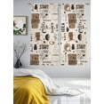 thumbnail image 3 of Coffee Cup Sheer Curtains 72 Inch Long 2 Panels, Coffee Beans Linen Background Light Filtering Rod Pocket Semi Sheer Curtains, Sheer Voile Drapes for Living Room Bedroom, 52"x72", 3 of 5