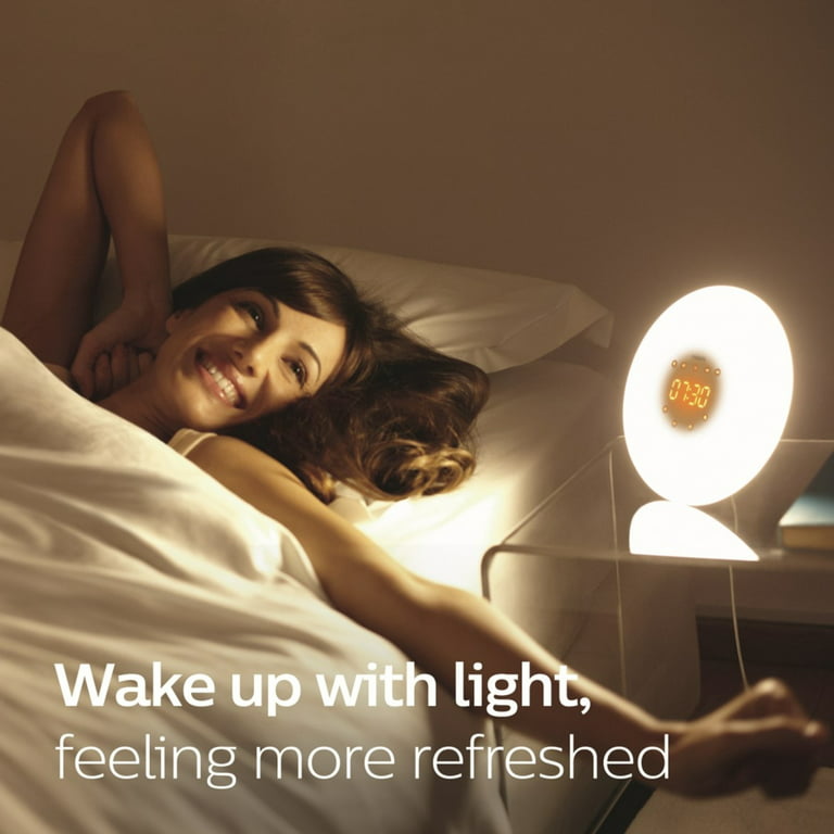 Philips Wake-Up Light, Sunrise Simulation, Bedside Lamp, Snooze Function, HF3500/60 -