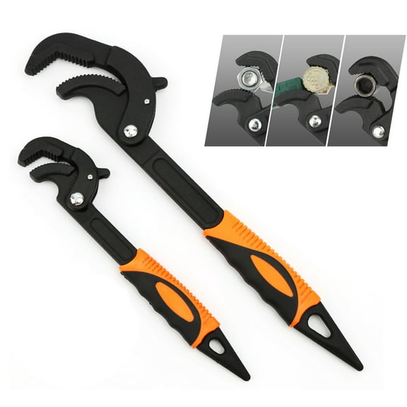 LEJOSTOL Multi-function Magic Wrench Universal Adjustable Wrenches, 2-Piece Pipe Wrench Set 10.5 and 15-Inch with Storage Bag