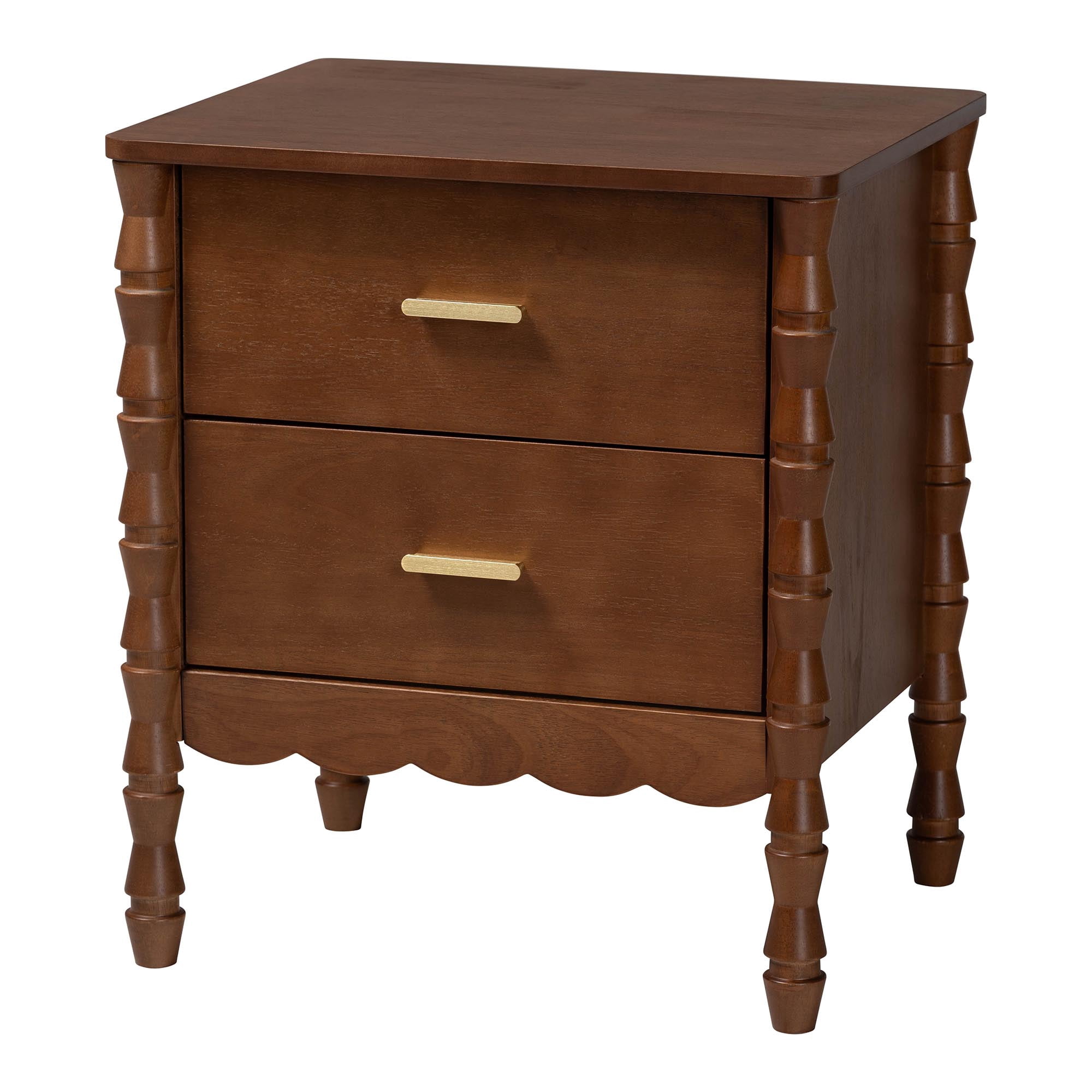 Baxton Studio Danette Modern Bedroom Set, 5-Piece, Queen, Walnut Brown