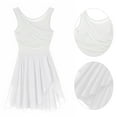 thumbnail image 6 of Doomiva Women Lyrical Dance Dresses V-Neck Chiffon Ballet Latin Dance Dress White 3XL, 6 of 7