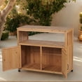 thumbnail image 4 of CQSXDA Wooden Patio Bar Table Set with Storage Features, Compact Buffet Cabinet for Indoor and Outdoor Use, 4 of 14