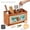 Coffee, variant on Ihvewuo Extra Large Kitchen Utensil Holder with 4 Compartments and Drainage Bottom Wooden Utensil Holder Sturdy Kitchen Cooking Utensil Organizer Farmhouse Kitchen Decor Coffee