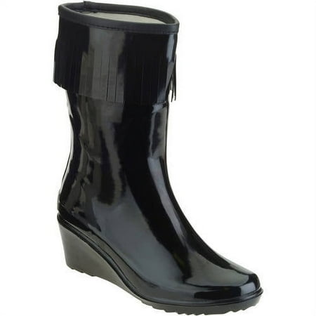 

Forever Young Women s Fringed Short Wedge Rain Boot