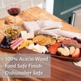 thumbnail image 3 of Large Solid Acacia Wood Serving Trays (17 x 6.5 inches) Rectangular Wooden Platters for Home Decor, Food, Vegetables, Fruit, Charcuterie, Appetizer Tray, Cheese Board (Set of 3 Plates), 3 of 3