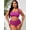 Rose Red, variant on High Waist Two Piece Bikini Women's plus Size Checkered Print Slimming Swimsuit Sexy European Style Polyester Fabric Swimwear