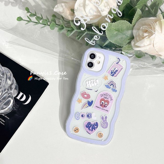 Carcasa Compatible Para iPhone 14 13 12 11 Pro Max X XR Xs 7 8 6 6S Plus SE Cute Lilac Colour Wave Funda Blanda Anticaída Protección Trasera