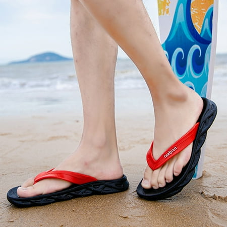 

Mens Fashion Antislip Wedge Flip Flops Outdoor Slip On Beach Slippers Shoes