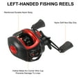 thumbnail image 3 of Carrete de pesca Baitcasting Uxcell para zurdos, perfil bajo, relación de engranaje 8.1:1, rojo y negro, 3 of 6
