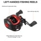 thumbnail image 3 of Carrete de pesca Baitcasting Uxcell para zurdos, perfil bajo, relación de engranaje 8.1:1, rojo y negro, 3 of 6
