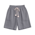 thumbnail image 7 of Viadha Womens Cargo Shorts Summer Solid Color Elastic Waist Drawstring Casual Linen Shorts with Pockets, 7 of 7