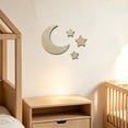 thumbnail image 3 of Celestial Wooden Wall Decor Set, Natural Unfinished Wood Moon and Star Cutouts with Smooth Edges, Paintable Wall Pieces for Bedroom, Reading Corner, Photo Backdrop and Party Display, Style A, 1 Set, 3 of 8