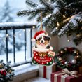 thumbnail image 5 of Christmas Acrylic Dog Ornament, 2D Flat Hanging Tree Pendant, Xmas Window Party Home Decor Use, 5 of 6