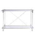 thumbnail image 4 of Ubesgoo 43.31"L Glass Console Table Sofa Table Modern Entryway Table with Storage Shelf for Hallway Living Room Bedroom Home Office, Easy to Assemble, Silver Color, 4 of 10