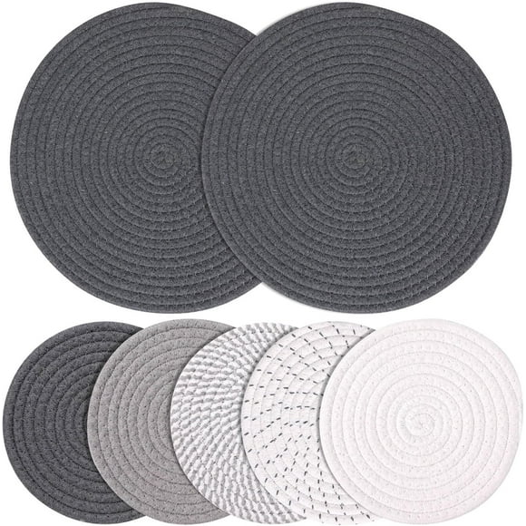 Braided Woven Trivet Set, Coaster for Hot Pots Perfect for Stylish Practical Use in Any Home Kitchen Setting