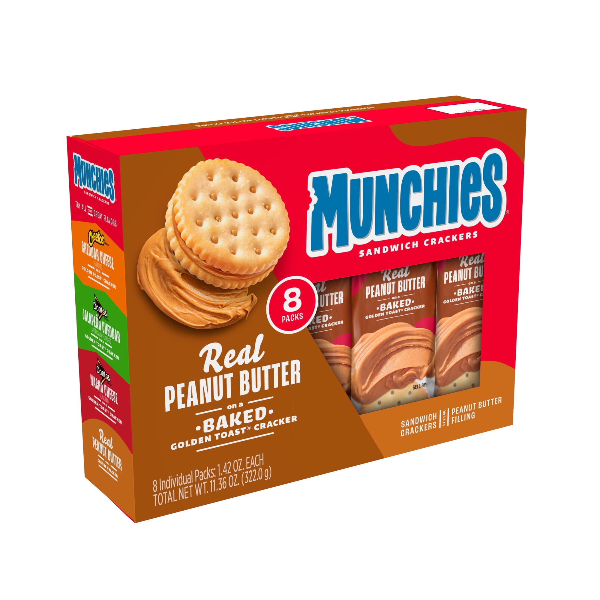 Munchies Real Peanut Butter Baked Golden Toast Sandwich Crackers, 11.36 oz