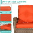 thumbnail image 4 of MEETWARM Outdoor Wicker Rocking Chairs with Cushions, Brown/Orange (Set of 2), 4 of 6