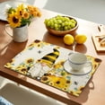 thumbnail image 5 of Placemats Set of 6, Gnome Honey Bee Place Mats Sunflower Retro Tablemats Washable Placemat Table Decoration for Kitchen Table Dinner Party Home Decor Indoor Outdoor 13x19 Inch, 5 of 9
