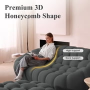 43 Bubble Couch Modern, Oversized Curved Couches, Lazy Floor Sofa, Dark Gray Bubble Couch, Modern Upholstered Comfy Mesh Fabric 3D Honeycomb Shape Couches for Living Room, Office, Apartment