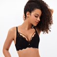 thumbnail image 5 of SMihono Deals Women's Lace Bralette Sexy Bra Sheer See Through Bras Low-Cut Plunge Unlined Underwire Seamless Push Up Comfortable Breathable Bra Black S, 5 of 8