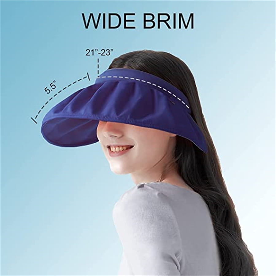 Yogwoo 2 in 1 Sun Hats Headbands for Women with UV Protection Wide Brim Foldable Ruffles 