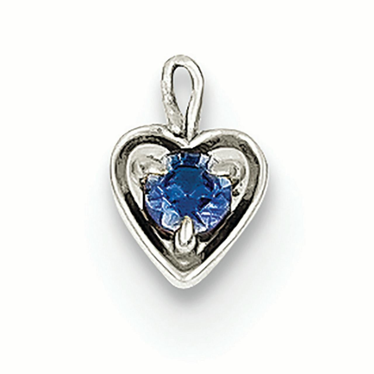 Pendant Birthstone 14K White Gold September Synthetic Birthstone