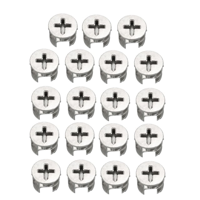 Unique Bargains Raccords de Verrouillage de Came de Connexion de Meubles 15mm Dia Ton Argent 15 Pcs