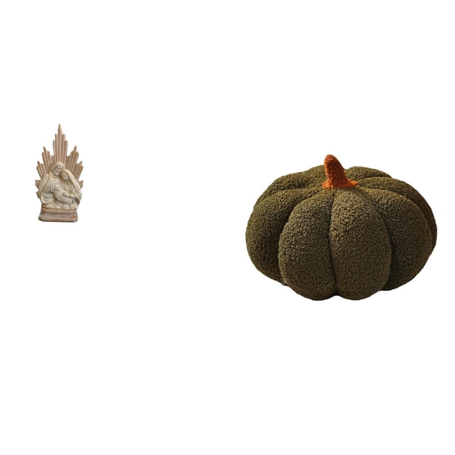 Estatua católica,Colección de figuritas de la Sagrada Familia,Escultura católica de la Santísima Virgen María,Almohadas de calabaza de Halloween,Almohadas de calabaza de Halloween