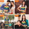 thumbnail image 4 of Pioneer Flower Floral Print Pattern Apron for Women and Men, Cotton Linen Waterproof with Pockets, Adjustable, 33x27 Inch for Kitchen, Gardening, BBQ, Salon, 4 of 6