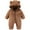 Brown, variant on XFHLMJFF Bear Ears Jumpsuit Hooded Baby Fold Over Mittens Footies Girls Boys Winter Long Sleeve Solid Color Pajamas Onesies Suit 9-12 Months
