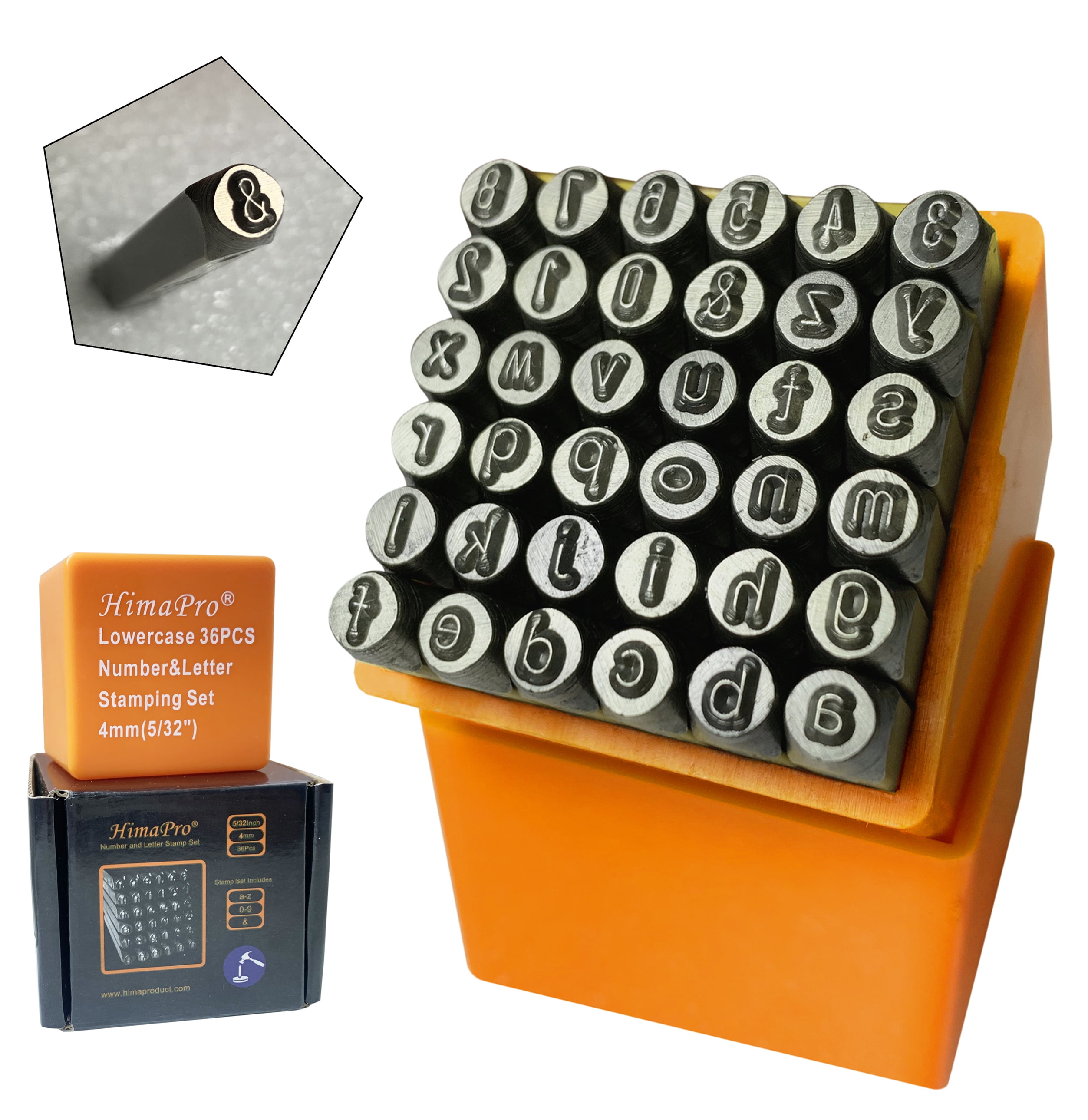 HimaPro Number and Letter Stamp Set 36 PCs Lowercase Industrial Grade