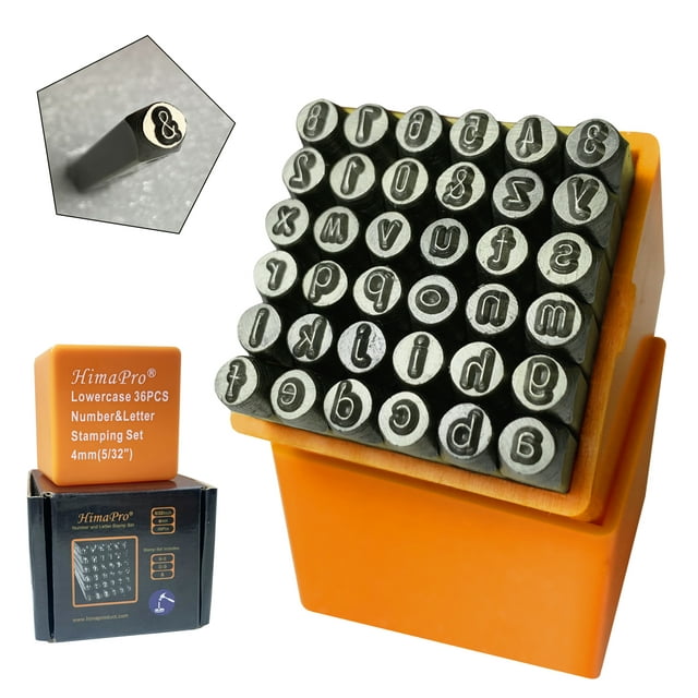 HimaPro Number and Letter Stamp Set 36 PCs Lowercase Industrial Grade
