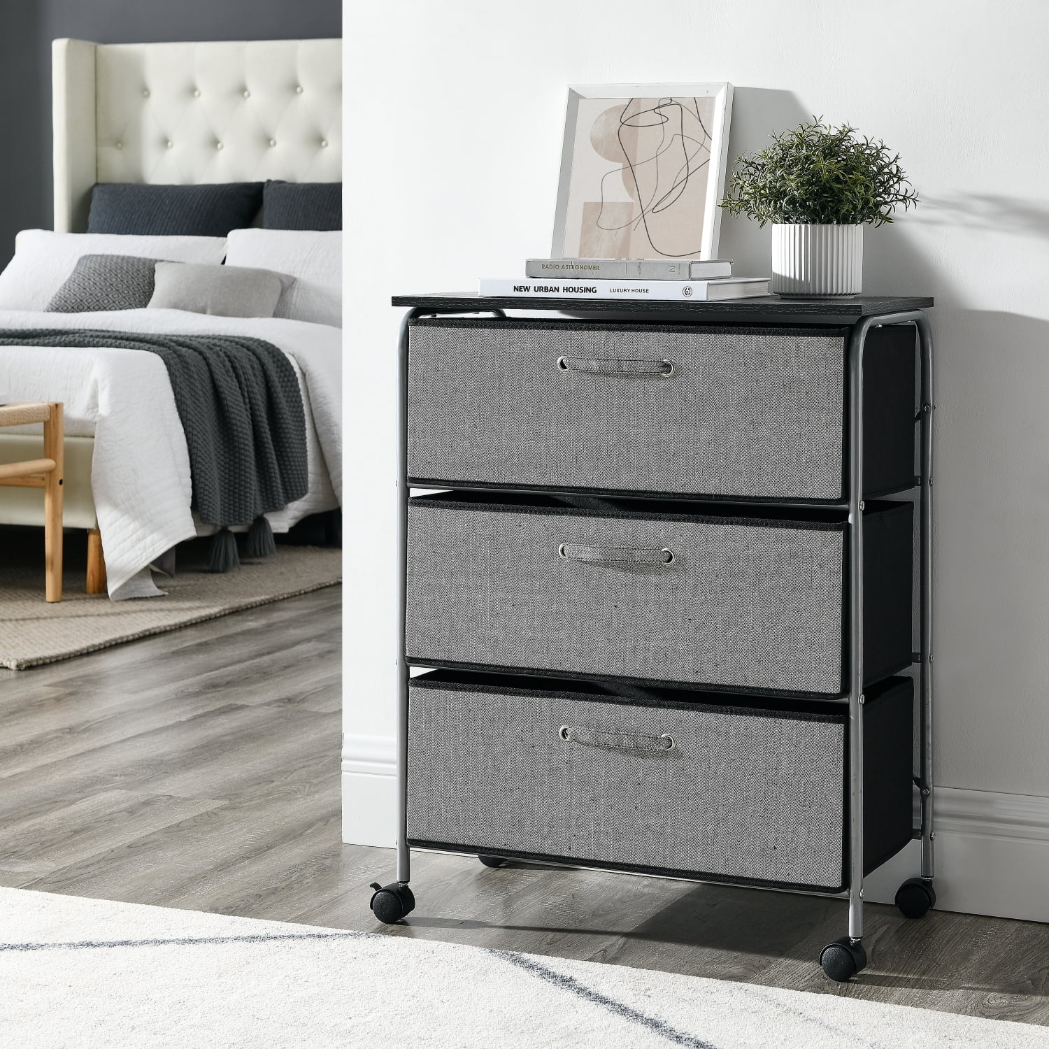 Somdot Small Dresser for Bedroom with 3 Drawers, Storage Chest with Removable