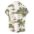 thumbnail image 6 of LODIENY Men's Hawaiian Shirt Funny Vintage Boho Floral Tropical Palm Tree Pattern Print Summer Beach Casual Short Sleeve Button Down Holiday Vacation Tees Tops Beige#01 XXXXL, 6 of 7